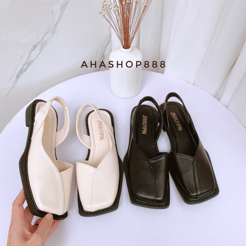Thanh lí Hàng qc Sandal Giày Búp Bê Khoét Gót Quai Chun Phong Cách Ullzang Hàn Quốc G140