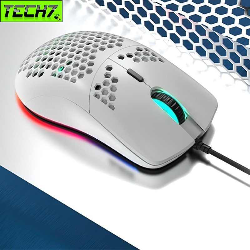 Chuột LED RGB 6400 DPI Gaming Mouse J900 White
