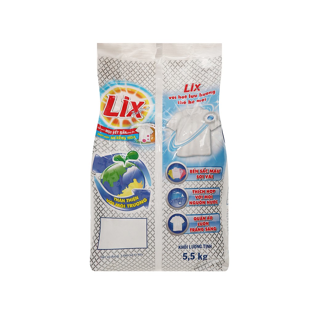 Bột giặt LIX Extra Hương hoa (Trắng) 5.5KG