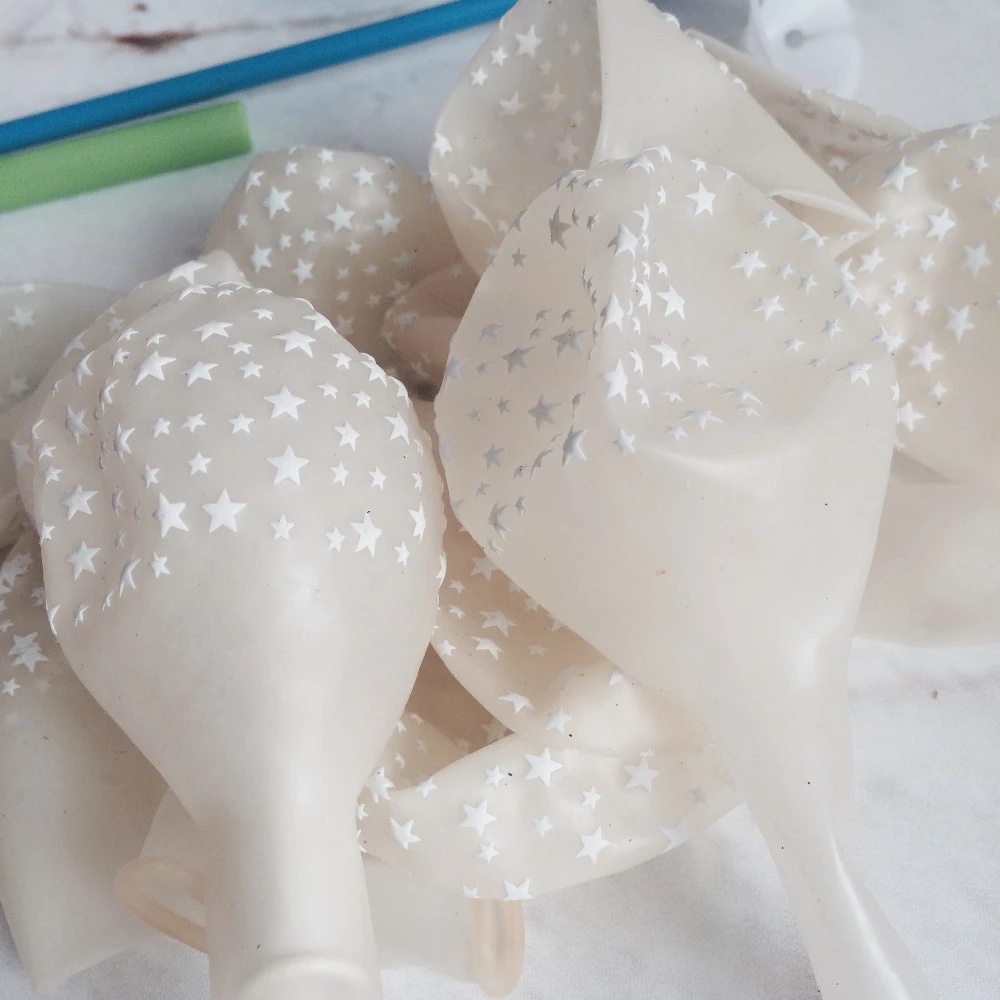 10 Bong bóng trong suốt in hình ngôi sao 12 inch trang trí tiệc cưới sinh nhật