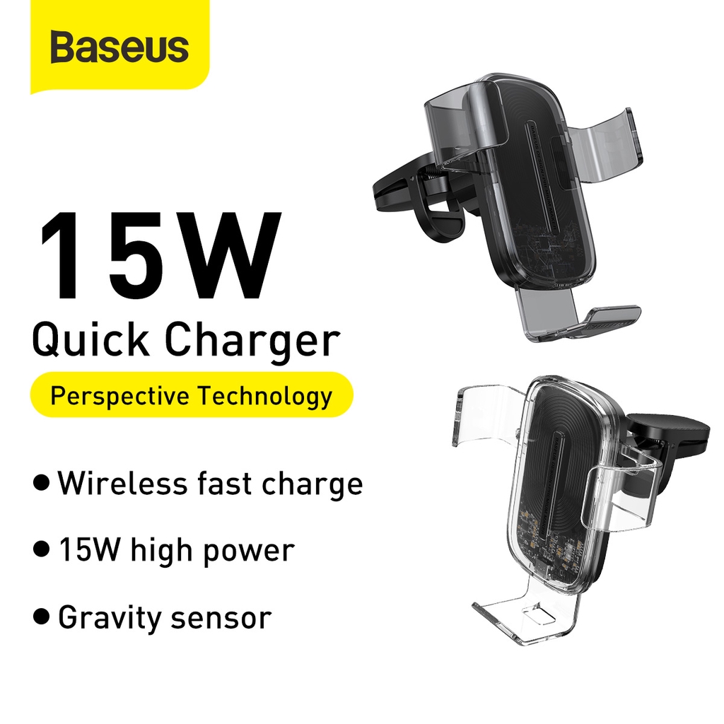 Giá kê điện thoại kiêm sạc không dây 15W Baseus Explorer Wireless Charger Gravity Car Mount