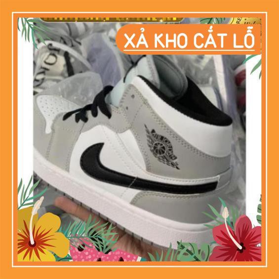 [Siêu Hot ]  Giày sneaker Jordan 1 grey/white đủ size nam nữ. Giày Jd1 xám cao | BigBuy360 - bigbuy360.vn