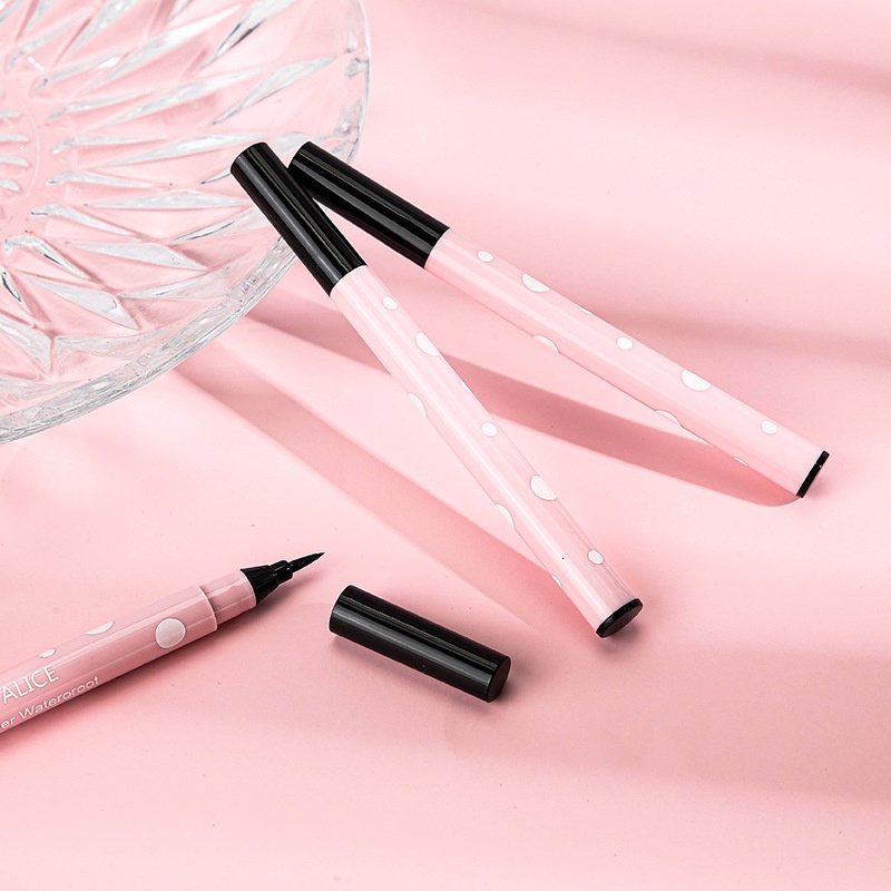 [Hàng mới về] Bút kẻ mắt EDUTEALICE màu đen nhanh khô chống thấm nước không dễ phai họa tiết vỏ chấm bi dễ thương