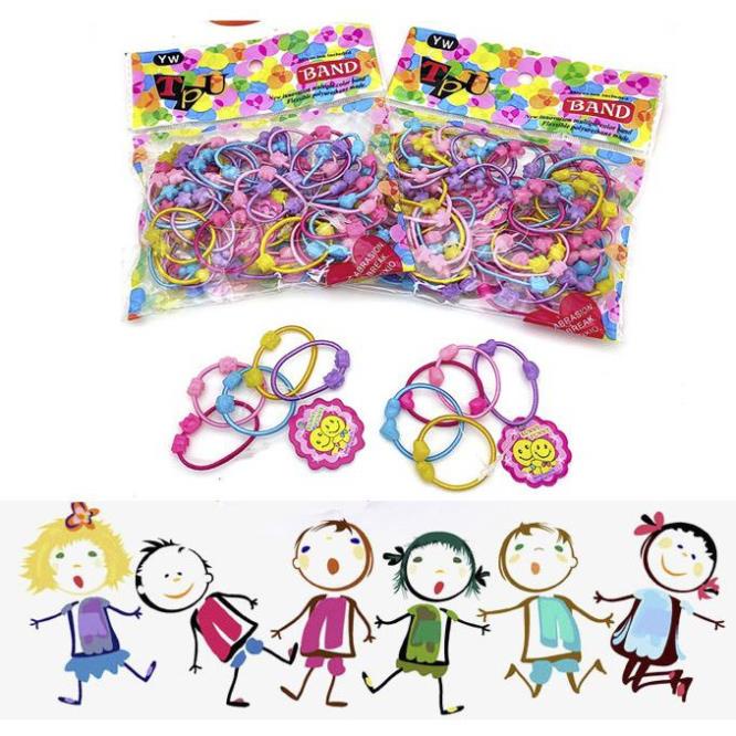 Dây cột tóc 💓Giá Sỉ💓 Combo 50 dây cột tóc cho bé nhiều màu sắc tưới sáng và ngộ nghĩnh - Thun cột tóc cho bé 5819