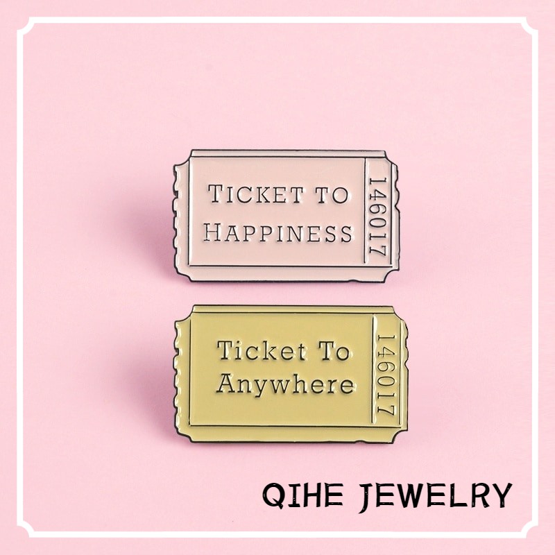 Ghim cài áo QIHE JEWELRY Hình Tấm Thẻ Bài May Mắn Dễ Thương