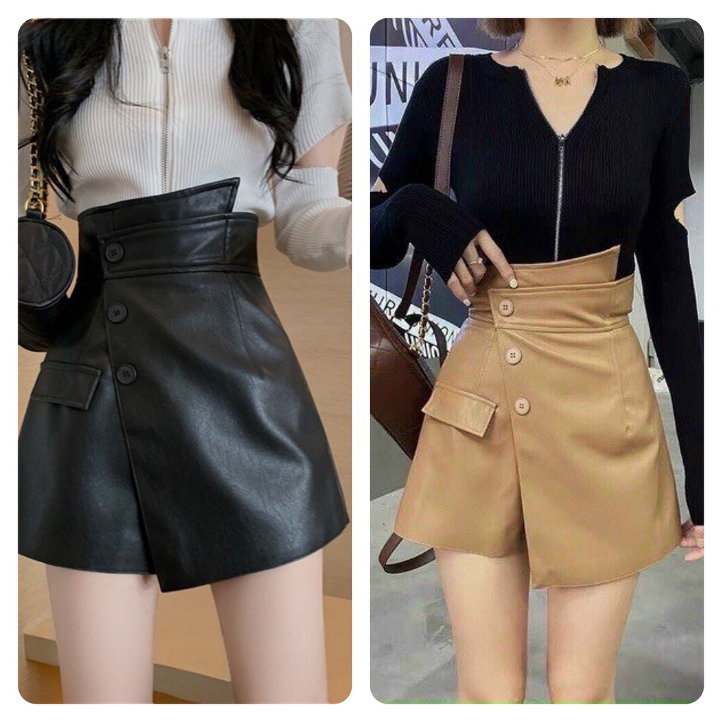 Quần short da vạt chéo 3 khuy | BigBuy360 - bigbuy360.vn