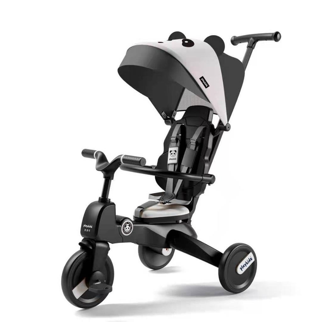 Xe đẩy 3 bánh cho bé kiêm xe đạp, xe chòi chân 6in1, gấp gọn, dành cho bé từ 1 - 5 tuổi chính hãng PLAYKIDS