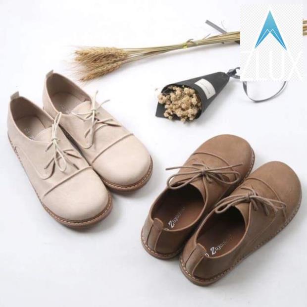 Giày thổ cẩm buộc dây da siêu mềm