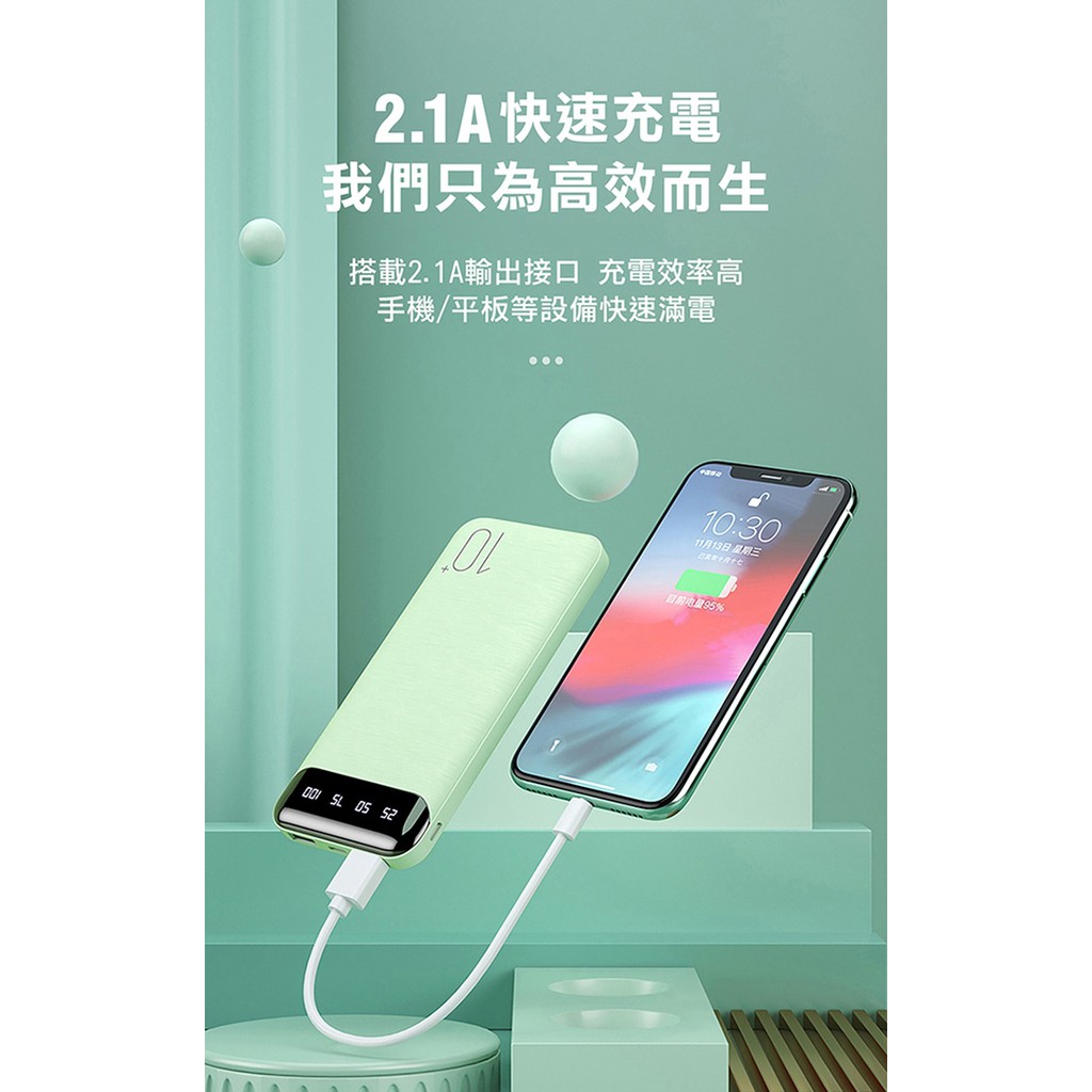 Pin sạc dự phòng chính hãng WK DESIGN WP-161 10000mAh chính hãng hàng chuẩn hiển thị dung lượng pin, sạc nhanh 2.1A