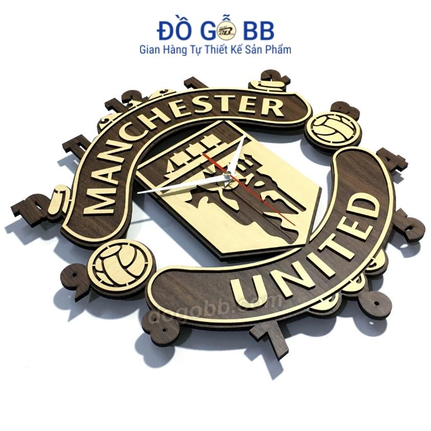 Đồng hồ gỗ logo Manchester United City Barcelona Chelsea Real Madrid Bayern PSG Inter Ac Milan Liverpool dogobb