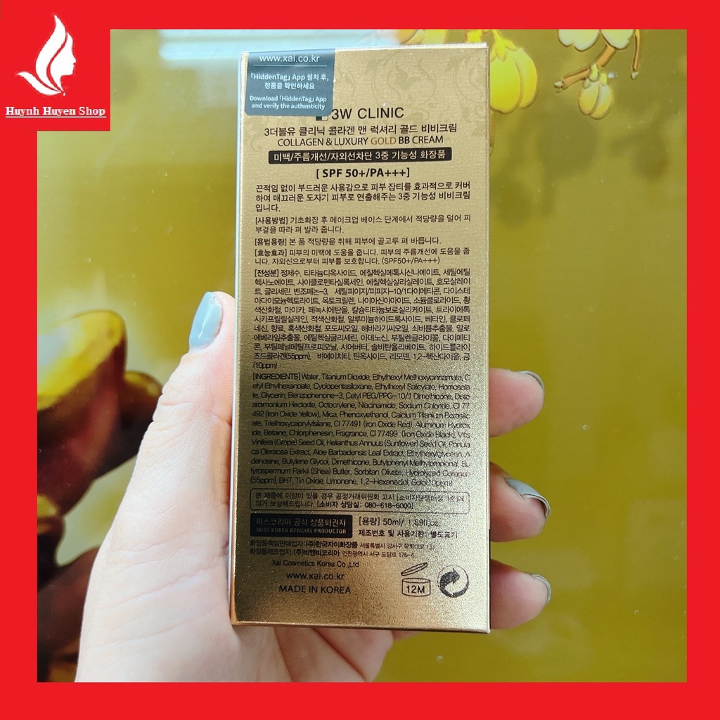 Kem nền BB Collagen Luxury Gold chống nắng, che khuyết điểm siêu mịn da tuýp 50ml