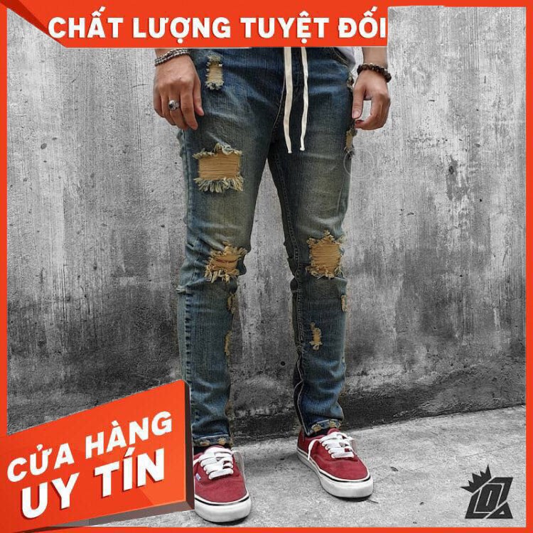 HÀNG NHẬP KHẨU -  Quần Jeans Nam Rách Gối Khóa Zip Thương Hiệu PACSUN ( Hàng VNXK) - Hàng Nhập Khẩu