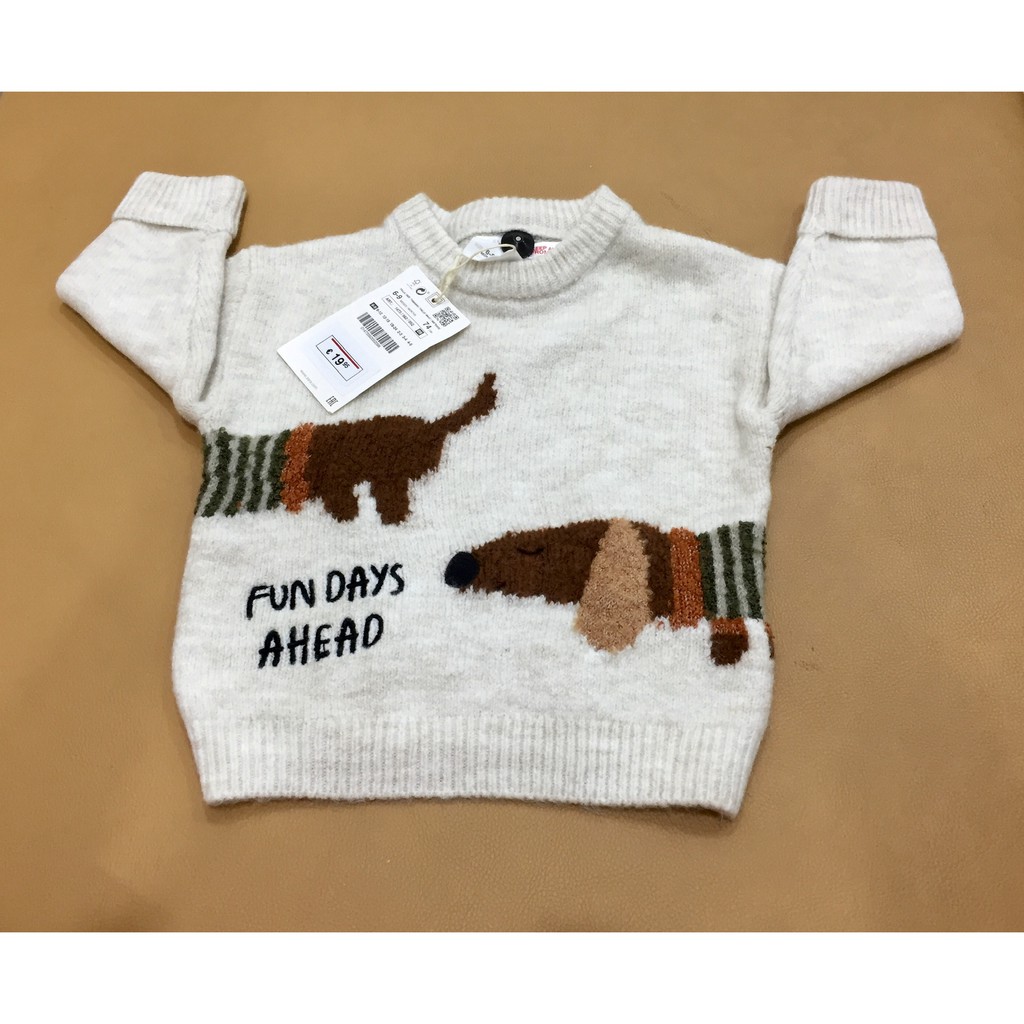 Áo len Zara dư xịn hình chú chó