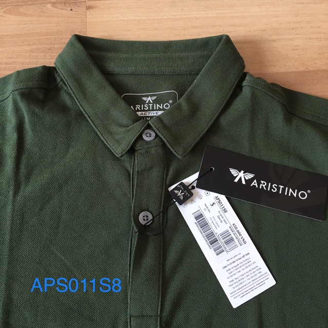 XẢ KHO CHỈ CÒN S  Áo Polo Aristino APS011s8 Màu Xanh Rêu-Slim