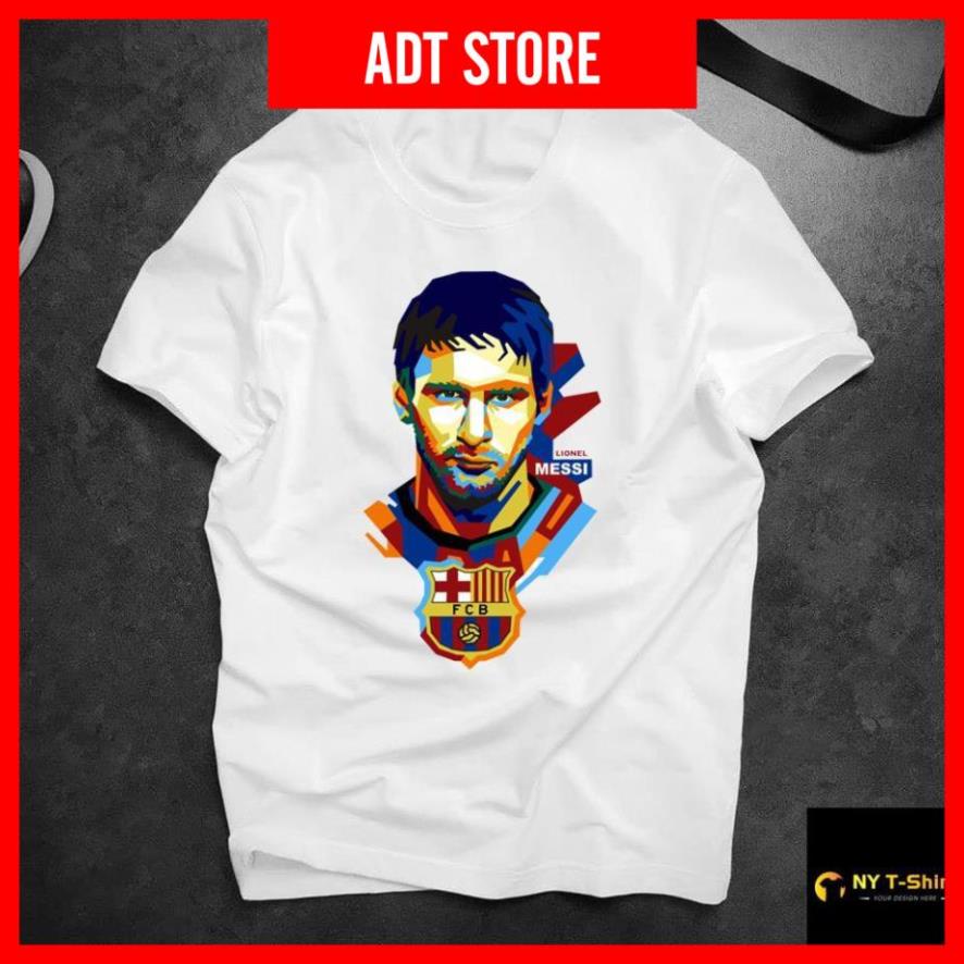 [Freeship] Áo Thun In Hình Leo Messi Barcelona Mã 10 - Áo In Hình Cầu Thủ Bóng Đá