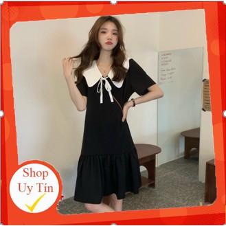 VÁY SUÔNG CHỮ A CỔ PHÁP NHẸ NHÀNG TIỂU THƯ ULZZANG HOT TREND - KÈM ẢNH THẬT