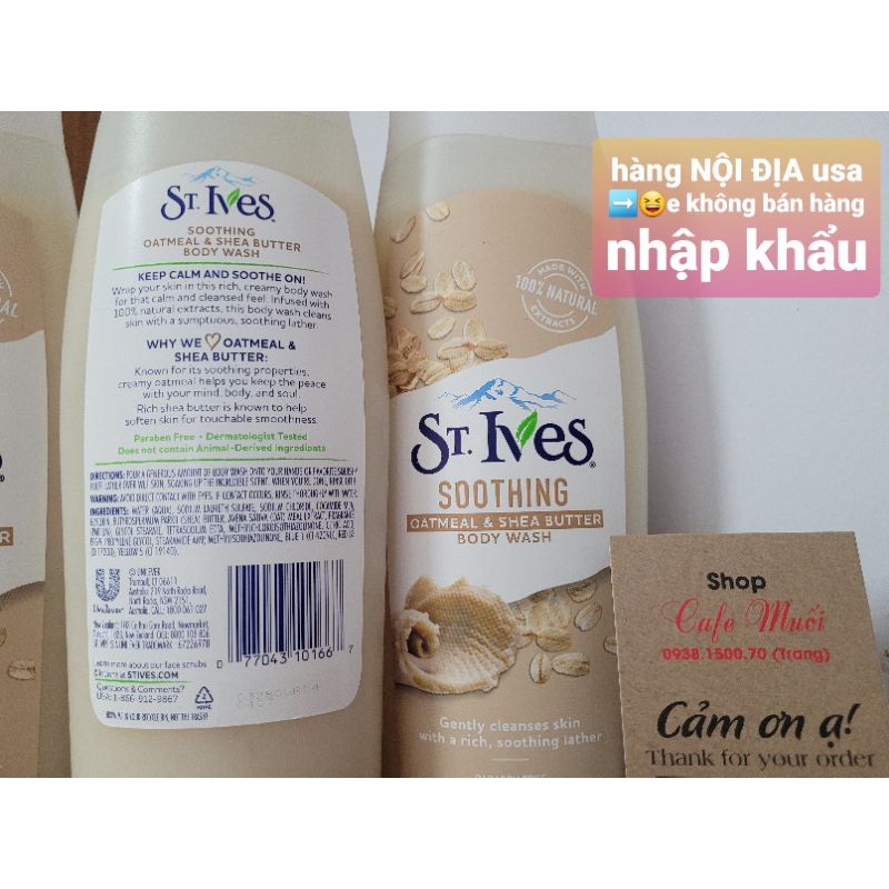 Sữa Tắm ST.ives STIVES St ives Yến Mạch và Bơ có vòi 946ml