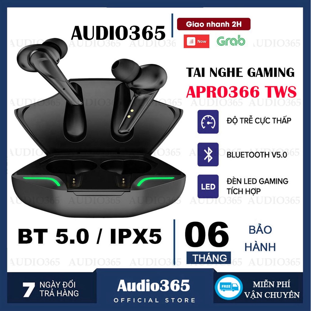 Tai nghe không dây Gaming  Apro366  5.0 TWS, Bass mạnh mẽ, độ trễ cực thấp khi chơi game