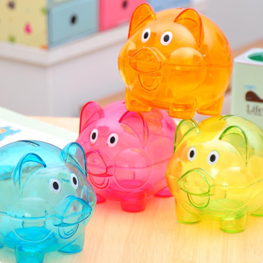 Ống heo tiết kiệm tiền I1L0 U1Z1 D8A5 Y7Y0 bằng nhựa trong suốt an toàn cho bé