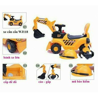 [Trợ giá] XE CẦN CẨU MÚC SIÊU ĐẠI FULL ĐỒ CHƠI [CÓ NHẠC, CÓ MŨ, CÓ 2 LOẠI CẦN GẠT]