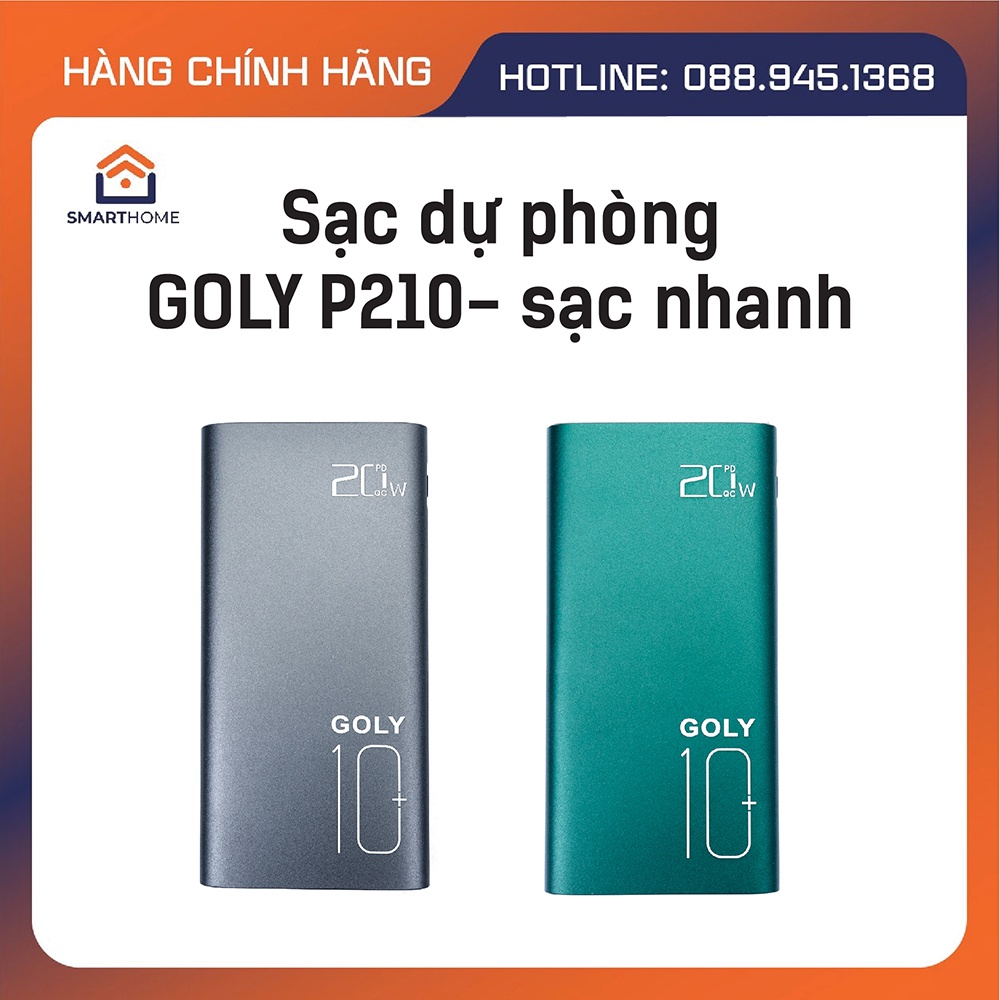 HÀNG CHÍNH HÃNG Sạc Dự Phòng GOLY P210 10000mAh - hỗ trợ sạc nhanh thumbnail