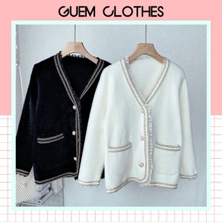  Áo khoác lông viền ren 3 cúc thời trang hàng Quảng Châu KL06 - GUEM Clothes 