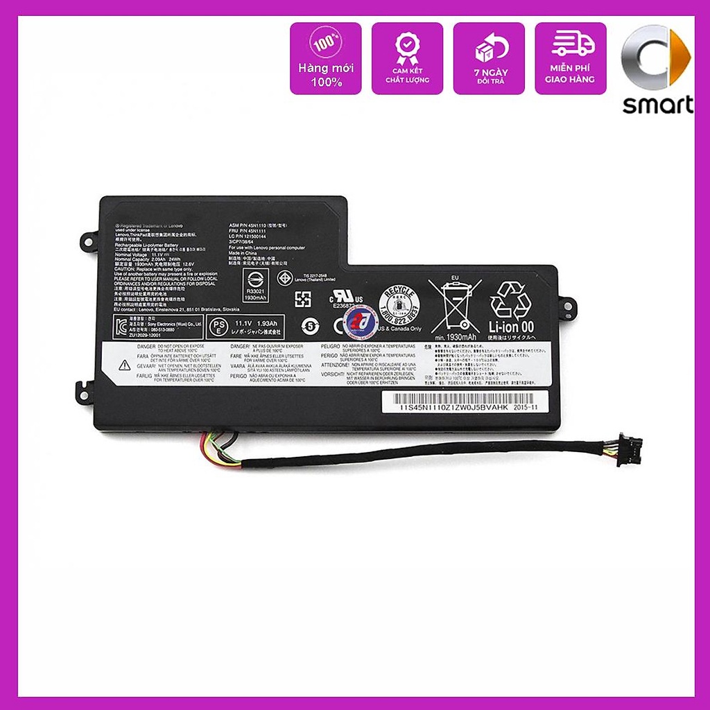 Pin Laptop Lenovo X250 x230 L460 L450 - Cắm trong - Pin Zin - Hàng Chính Hãng