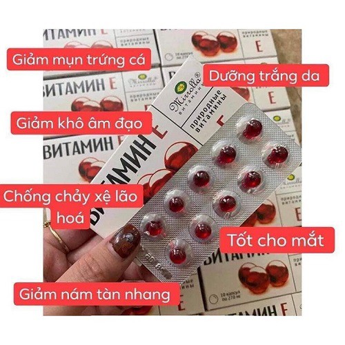 Vitamin E Đỏ Chính Hãng Nga MIRROLLA Hàm Lượng 270mg Giúp Làm Đẹp Da, Sáng Da, Giúp Da Căng Bòng | Thế Giới Skin Care