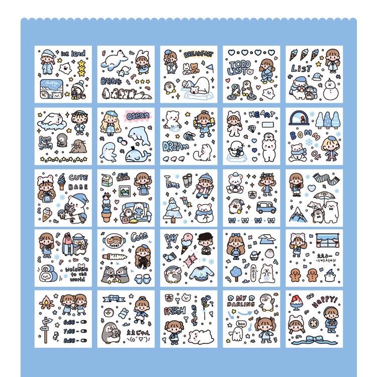 Bộ 100 Miếng Dán Trang Trí Hộp Quà Bằng PVC Thiết Kế Sáng Tạo Diy