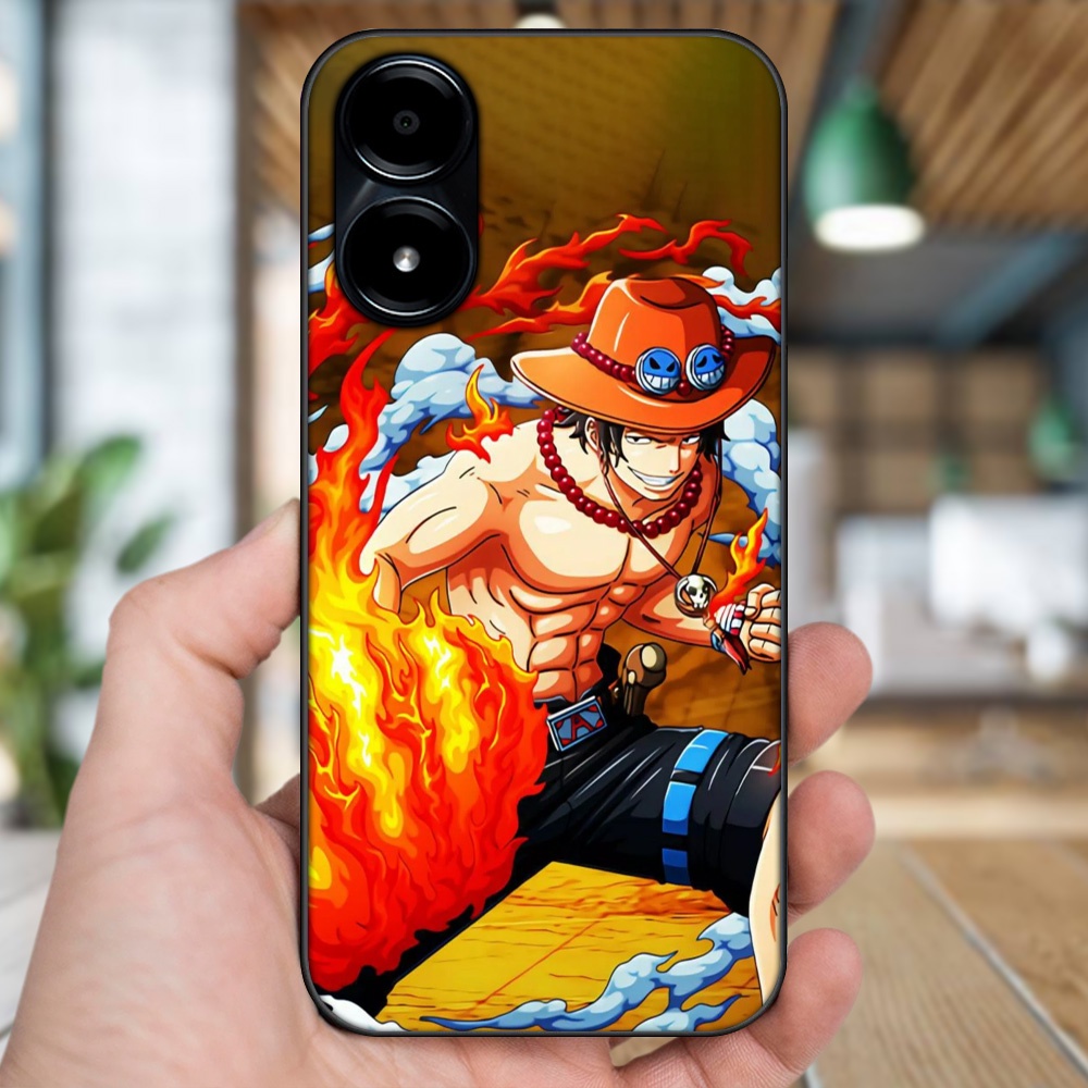 Ốp lưng Vivo Y02s viền đen in hình Ace One Piece