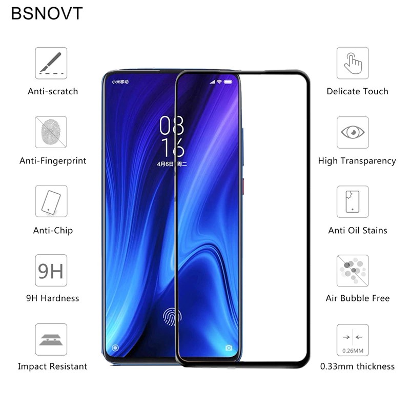 Miếng Dán Kính Cường Lực Full Màn 9D Cho Xiaomi K20 Pro - Đen