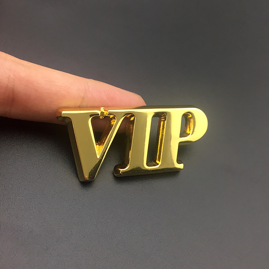 Logo VIP Chữ Kim Loại dạng 3D Trang Trí Xe Hơi Ô Tô