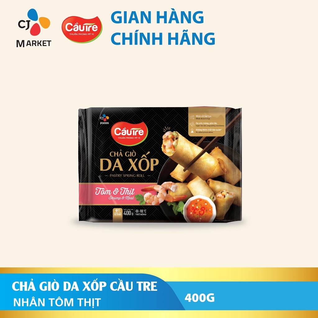 [Tặng Kimchi đơn từ 199k] Chả giò Cầu Tre da xốp - Chả giò Tôm Thịt 400g