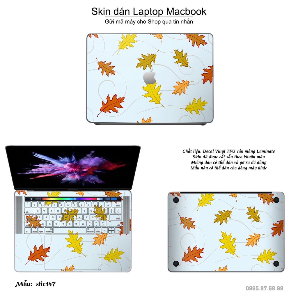 Skin dán Macbook mẫu Hoa văn sticker (đã cắt sẵn, inbox mã máy cho shop)