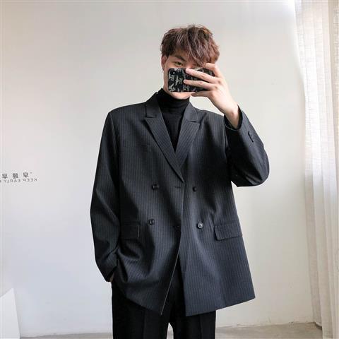 【F&amp;X Men22ss】Áo khoác blazer kẻ sọc thời trang xuân thu Hàn Quốc cho nam