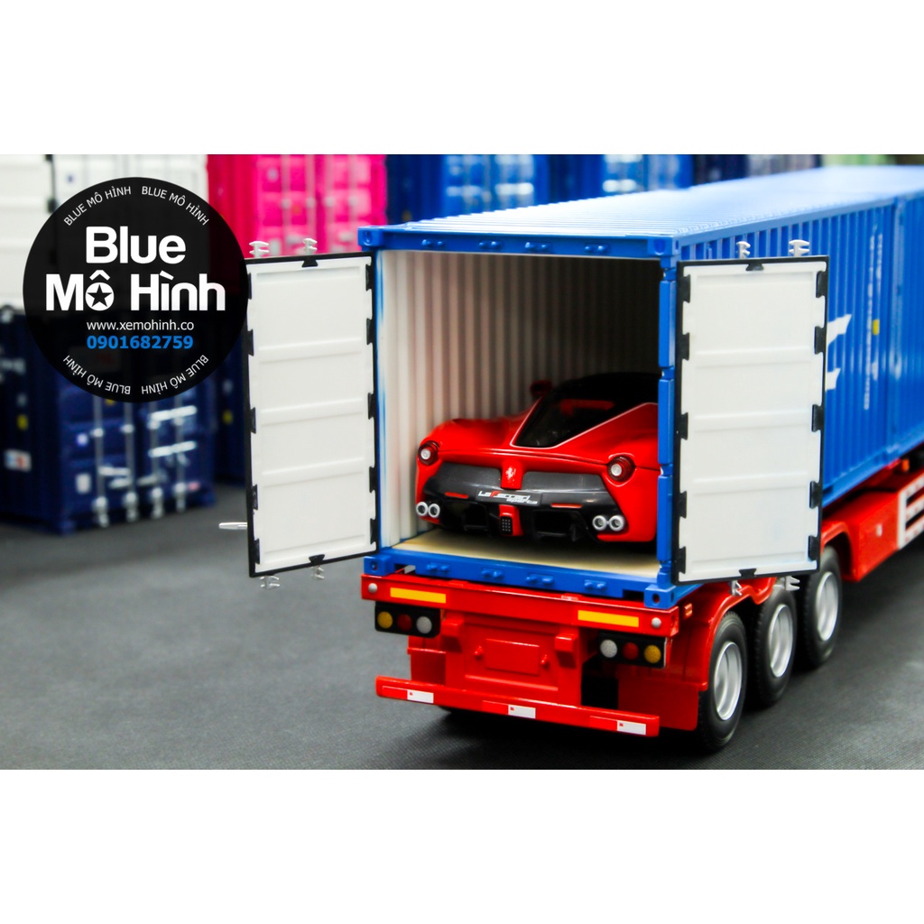 Blue mô hình | Mô hình thùng container xe đầu kéo 1:24