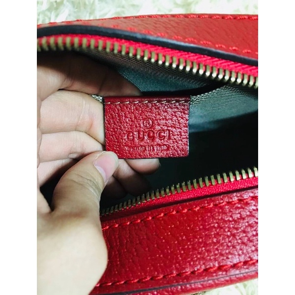 Túi xách G..G đỏ size 22, da cừu, độ mới 96%, full hiệu, cod check được a!