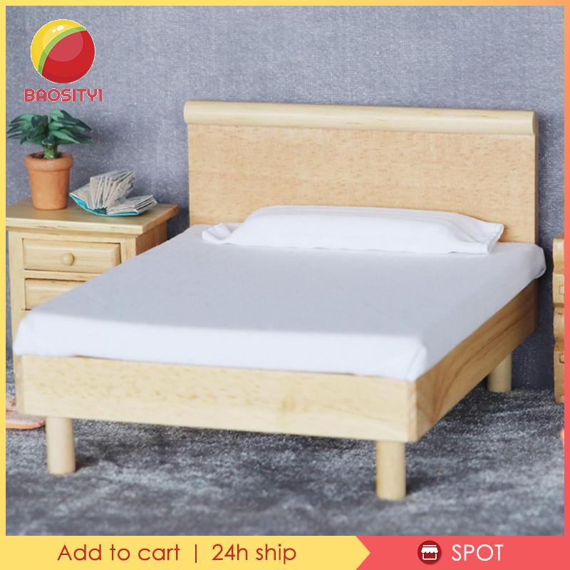 Mô Hình Giường Ngủ Mini Tỉ Lệ 1:12 Phong Cách Cổ Điển Trang Trí Nhà Búp Bê