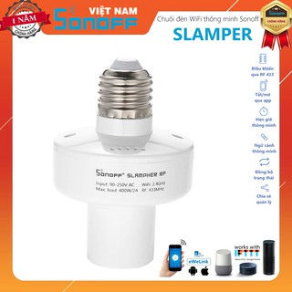 Đui Đèn Điều Khiển Wifi Sonoff Slampher Có Học Lệnh RF