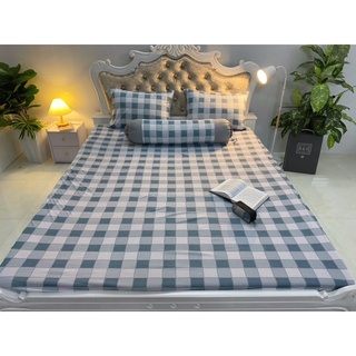 Bộ Drap thun Hàn Quốc 4 món sọc caro