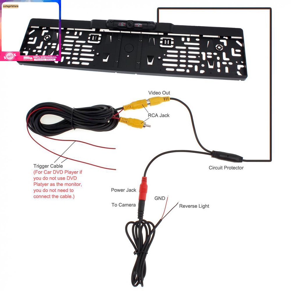 Camera chiếu hậu 4 đèn LED hồng ngoại dễ thương cho xe hơi | BigBuy360 - bigbuy360.vn