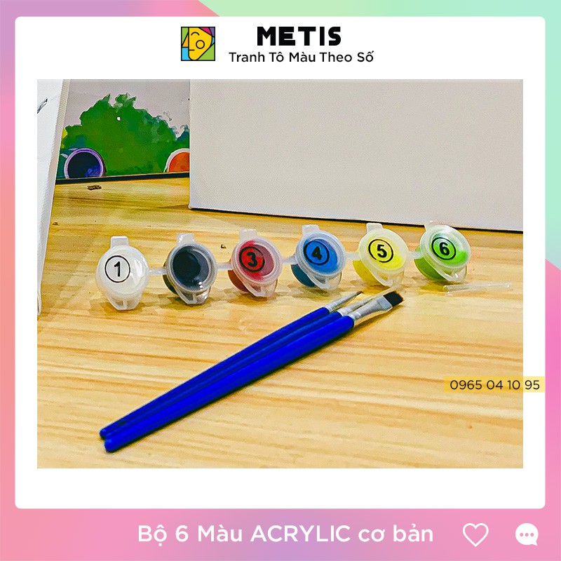 Bộ 6 Màu Acrylic Cơ Bản Tô Tranh Số Hoá Dung Tích 6ml