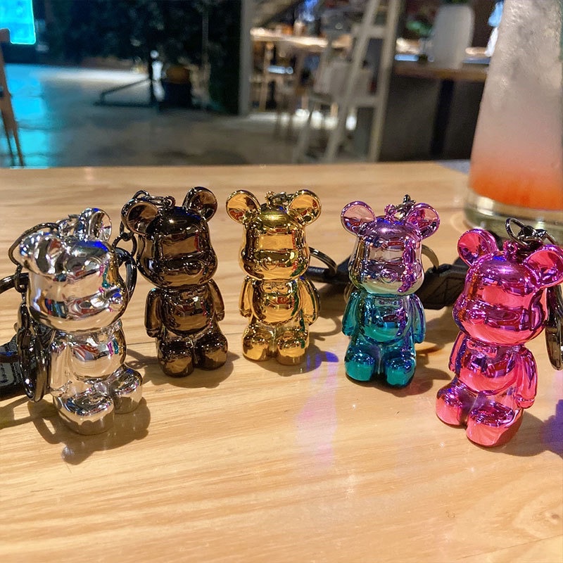 Móc Khoá Bearbrick Cao Cấp, Móc Khóa Phụ Kiện Túi Xách Hình Gấu Hàn Quốc mạ vàng bạc hot trend Tiktok MK21 - SHIN STORE