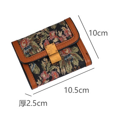 KAITIFEI Ví ngắn nhỏ gọn cầm tay mini gập đẹp da nhiều ngăn bỏ túi ví đựng tiền xu thời trang Houndstooth cho nữ
