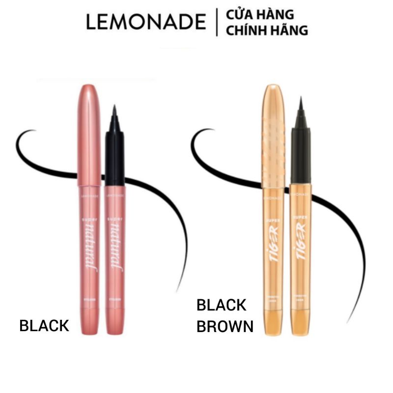 Bút kẻ mắt nước eyeliner Supernatural và Bút kẻ mắt siêu mảnh Lemonade SuperTiger Micro Eyeliner Lemonade 1ml