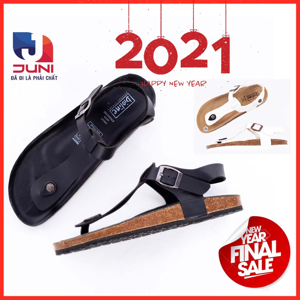 [DA PU-CHỐNG NƯỚC] PU10- Dép sandal xỏ ngón Unisex da PU, đế trấu Bioline Birken - Xuất khẩu châu Âu - Juni Store