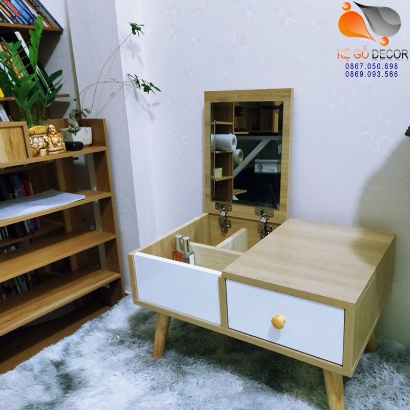 Bàn Trang Điểm , Bàn Phấn Mini Ngồi Bệt Gỗ MDF Phủ Min Cực Đẹp