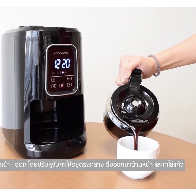 Máy pha cà phê Lock&Lock Digital Coffee Machine 0.6L – Màu đen – EJC531