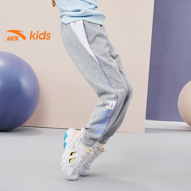 Quần dài thể thao bé gái thương hiệu thời trang Anta Kids 362137771