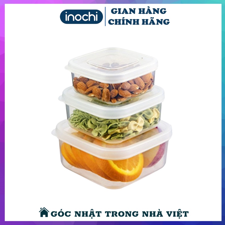 Mua Set 3 Hộp Đựng Thực Phẩm Nhựa INOCHI Hình Vuông, Bảo Quản Thức Ăn ...